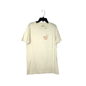 O'Neill Modern Fit Cosmos T Shirt Size S Cream Orange NWT